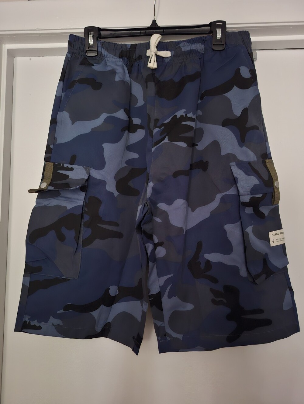Men's Blue Camo Cargo Shorts - Casual Summer Style